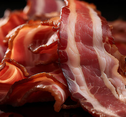 smoked slices of bacon