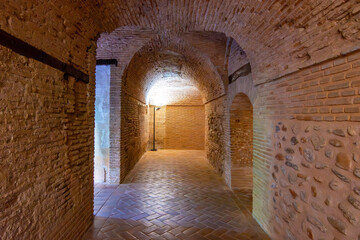 Corridors in Nasrid palace of Alhambra, Granada, Spain