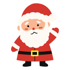 cute santa claus waving hand christmas sticker vector illustration