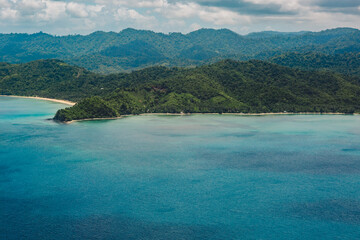 Aerial view of islands in the sea