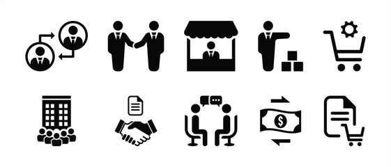 B2B icon. Business to business. Business Communication Icon Set