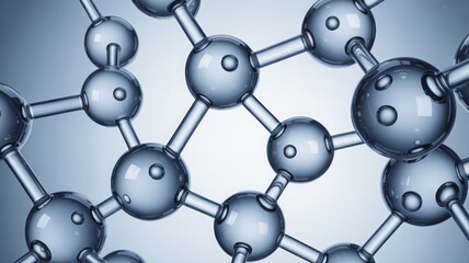 Obraz premium Molecular structure glass spheres for science biology and research.