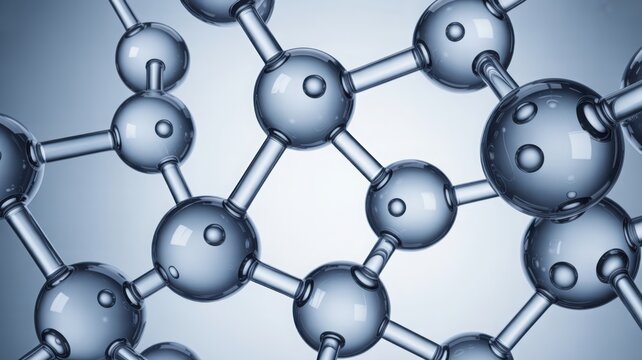 Molecular structure glass spheres for science biology and research.