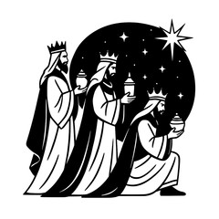 Three Wise Men Silhouette Vector Illustration

 

 
