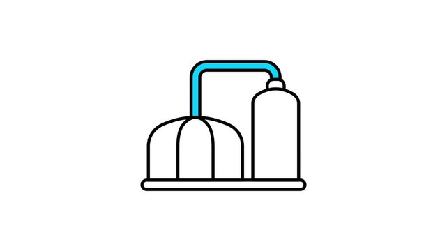 Bio Gas Container  Transparent Animated Icon Video With White Background