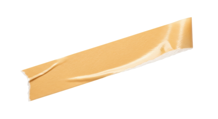 Realistic illustration of a single strip of beige masking tape with crinkled texture isolated on transparent background
