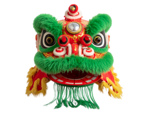  Colorful 3D Chinese Lion Dance Head with Expressive Eyes