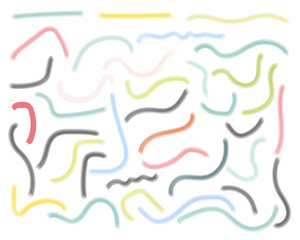 Abstract Hand-Painted Vector Brush Strokes, Wavy Shapes, and Scribbles for Artistic Backgrounds, Textures, and Creative Design Elements