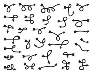 Loopy Black Vector Icons for Unique Directional Graphics, Web Design, Flowcharts, and Creative Navigation