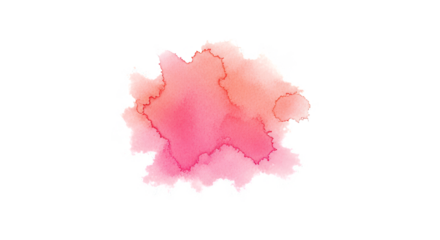 Vibrant watercolor splash with soft pink and orange hues isolated on transparent background