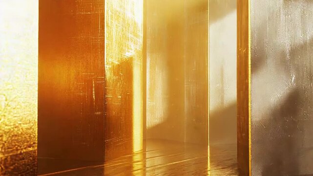 Gold abstract background with reflective illuminated texture