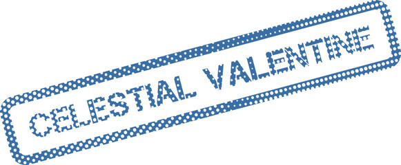 Dotted Blue Celestial Valentine Rubber Stamp Seal Effect Perfect for Love and Romantic Designs