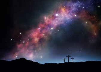 Naklejka premium Horizontal background with crosses