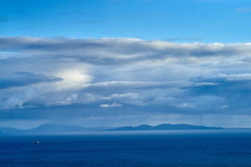Landscape beautiful summer panorama wide horizon look viewpoint shore open sea beach cloud clean and blue sky background calm nature ocean wave water nobody travel at thailand chonburi sun day time