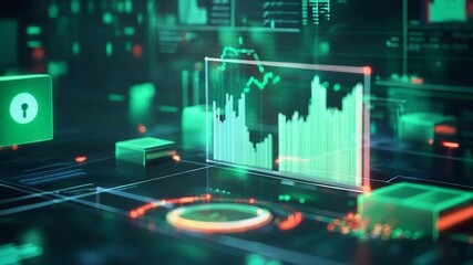 Cybersecurity data analysis on futuristic digital interface - Powered by Adobe