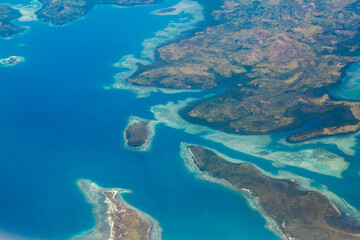 Aerial view of islands in the sea
