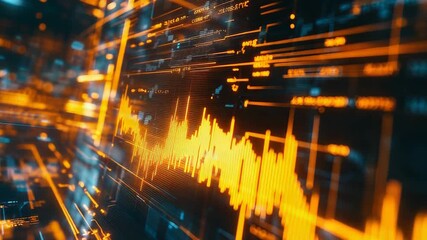 Digital stock market graph showing financial data analysis - Powered by Adobe