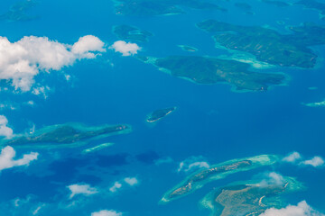 Aerial view of islands in the sea