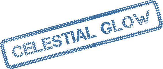 Blue Dotted Celestial Glow Stamp Imprint Representing Divine Radiance and Inner Light