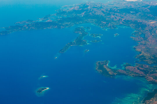 Aerial view of islands in the sea