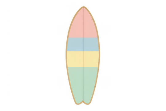 Pastel colored surfboard illustration for summer beach vacation