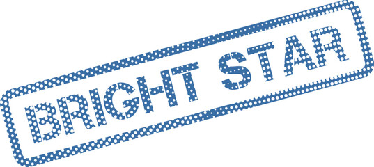 Vibrant blue dotted Bright Star stamp symbol on a clean white field signifies excellence and outstanding achievement