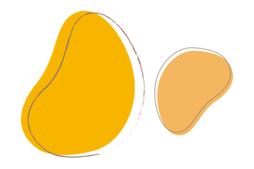 Abstract organic shapes in mustard and peach colors