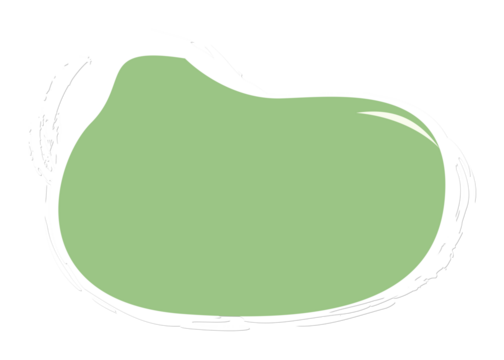 Abstract green blob with white painted edges