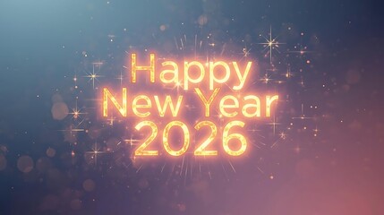Happy New Year Celebration Glowing Text Effect For 2026 Festive Occasion