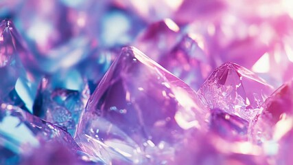 Sparkling crystals reflecting vibrant purple and pink light - Powered by Adobe