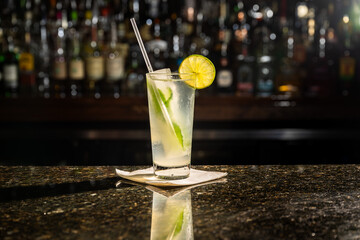 alcohol at the bar