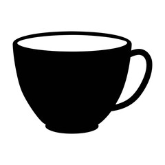 Black coffee cup vector graphic for cafe menu design and hot beverage illustration and drink art