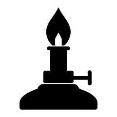 Bunsen burner flame laboratory equipment science experiment chemistry heat source icon vector image