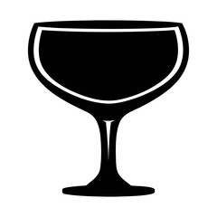 Elegant coupe glass vector illustration for barware designs and cocktail party decorations element
