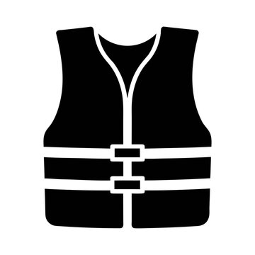 Life vest vector icon, personal flotation device, safety jacket for boating and swimming use