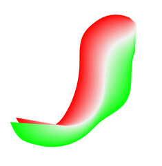Abstract shape with red and green gradient