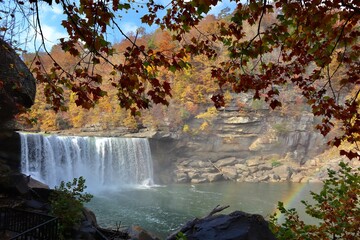 waterfall in autumn