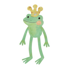Naklejka premium PNG Whimsical frog wearing crown
