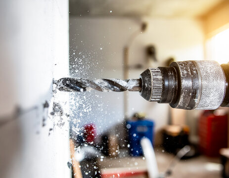 Remont domu - wiercenie wiertarką