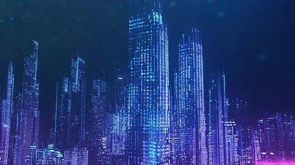 Stock market data charts in a futuristic city - Powered by Adobe