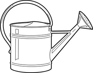 watering, can, silhouette, icon, vector, black, garden, tool, spout, handle, nozzle, plant, water, equipment, outline