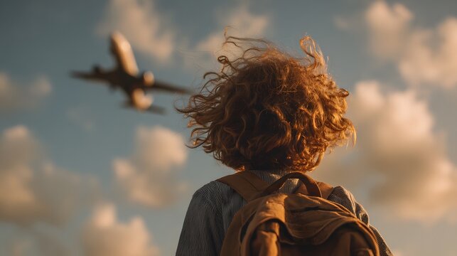 Child Looking Up at Large Earth Globe in Educational Environment