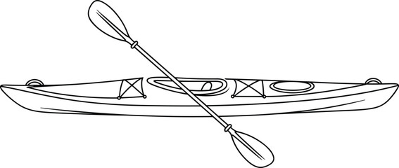 kayak, paddle, silhouette, icon, vector, black, boat, water, sport, gear, equipment, adventure, outdoor, travel, activity