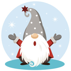 illustration of a New Year's gnome