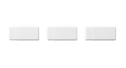 Three white eraser