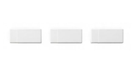 Three white eraser