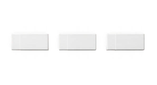Three white eraser