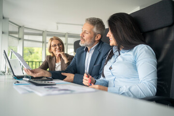 Fototapeta premium Business people having casual discussion during meeting