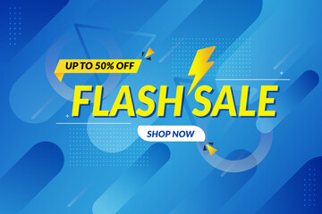 Modern flash sale banner with bold lightning graphic, discount urgency, retail promotion boost, shopper attraction, ecommerce marketing drive, special offer concept