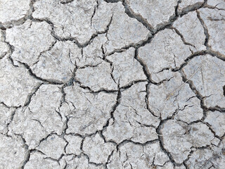Texture of dry clay soil cracked by drought
